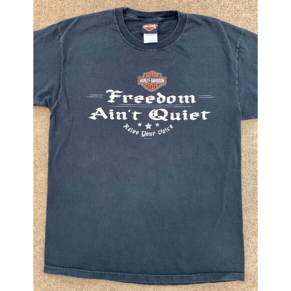 Harley Davidson Shirt Mens M Montgomery Alabama Freedom Ain't Quiet Short Sleeve - Picture 2 of 6